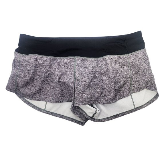 Lululemon Speed Up High-Rise Lined Shorts 2.5" Women's Size 10 Black and Gray - Picture 1 of 6